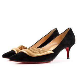 Elegant Black and Gold Women's Heels
